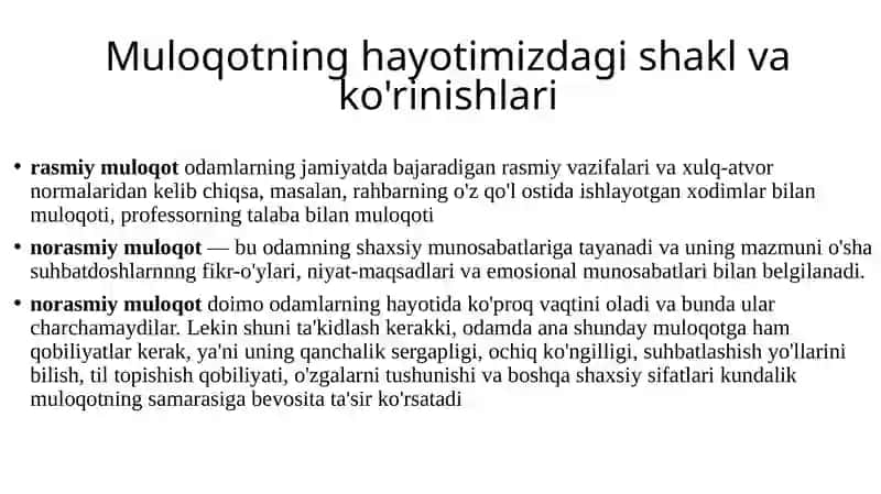 Muloqot va shaxslararo munosabatlar psixologiyasi 4