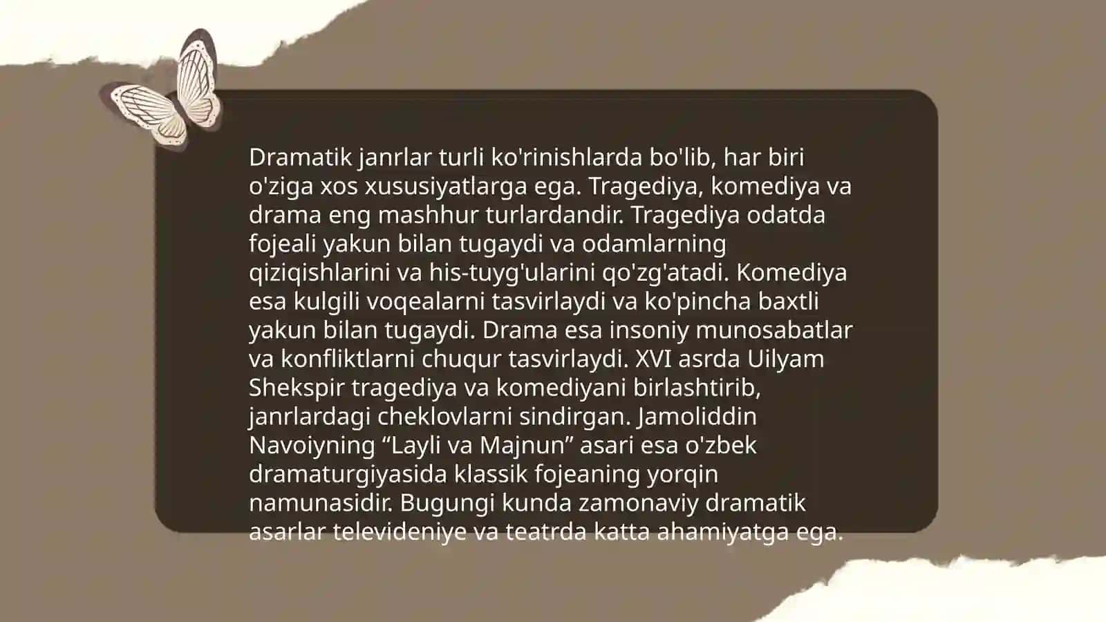 Lirik va dramatik turning janrlari 4