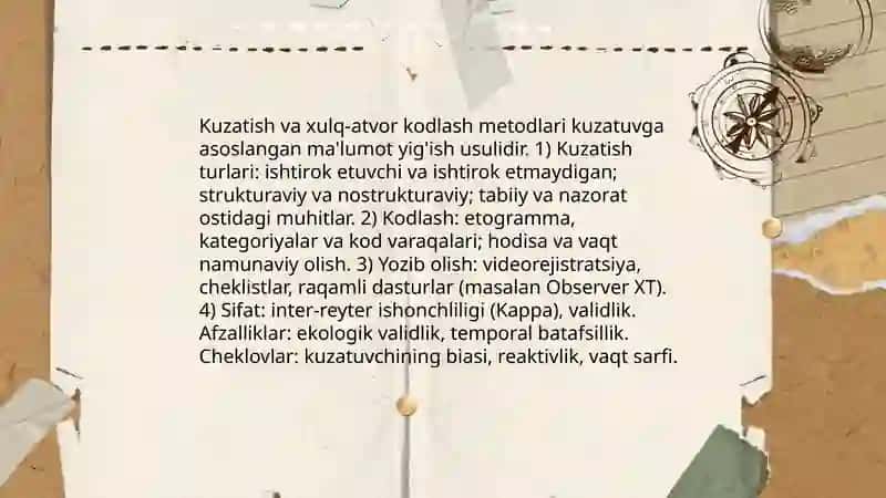 Hozirgi zamon psixologiyasining psixologiya metodlari 4