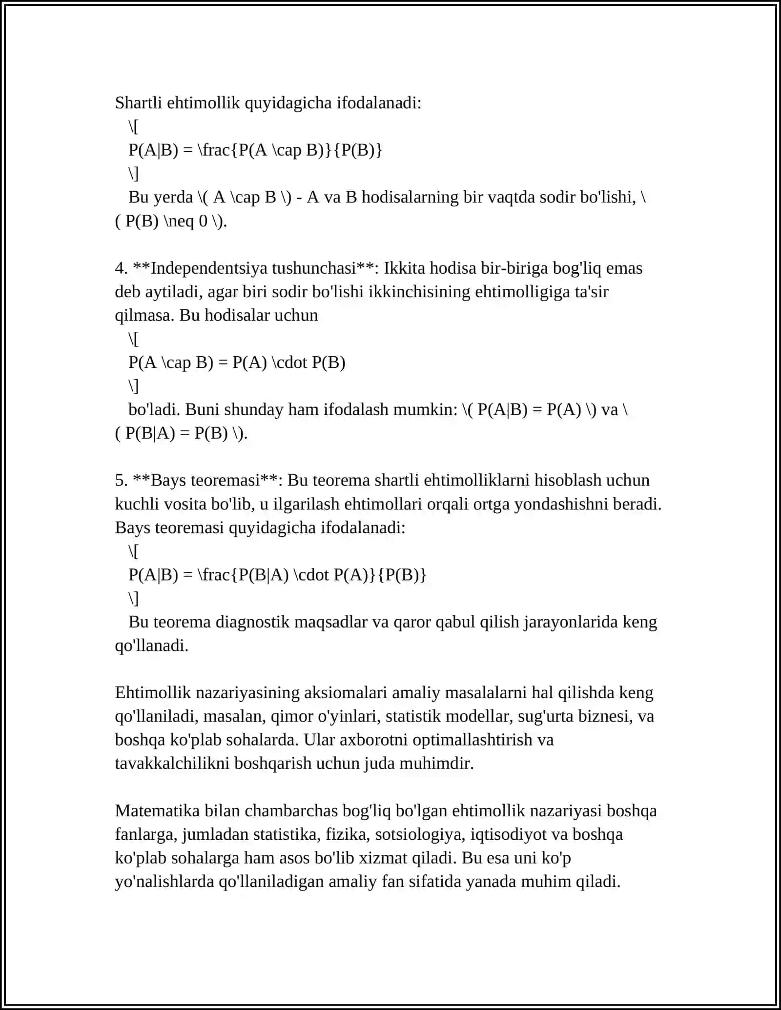 EHTIMOLLIK NAZARYASI VA STATISTIK TUSHUNCHALARI 4
