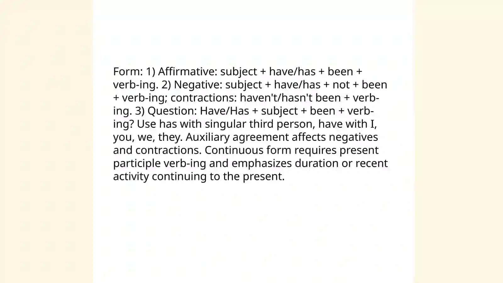 Present Perfect Continuous 4