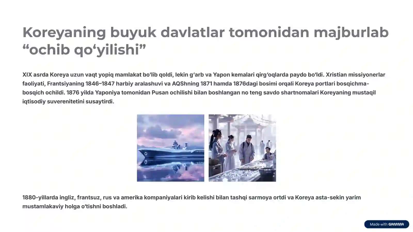 XIX asr — XX asr boshlarida Koreya: umumiy nuqtai nazar 4