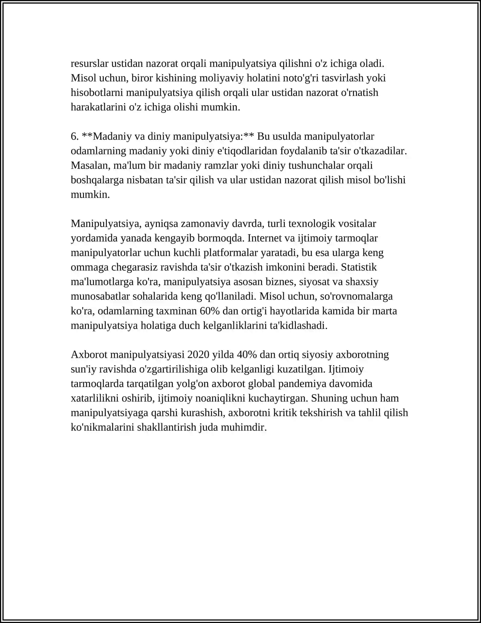 MANIPULATSIYA ZARARLARI,KELIB CHIQISH SABABLARI 4