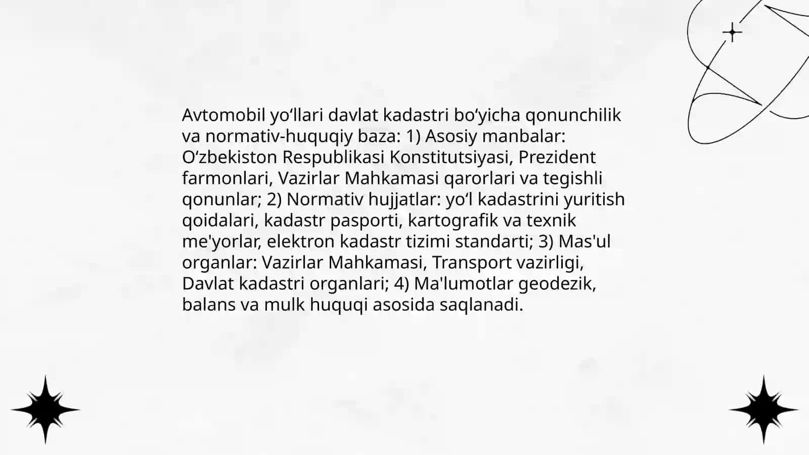 Avtomobil Yo‘llari Davlat Kadastri 4