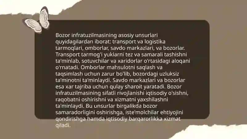 Bozor Infratuzilmasi va uning unsurlari 4