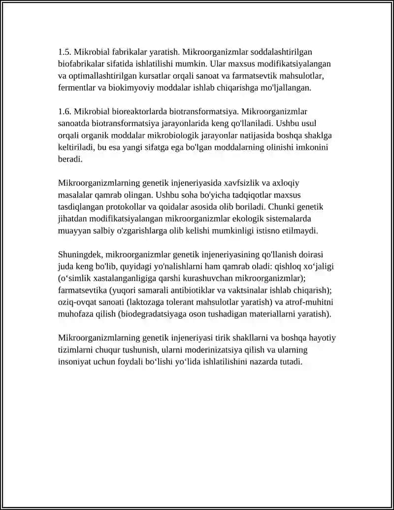 MIKROORGANIZMLAR BIOTEXNOLOGIYASI 4