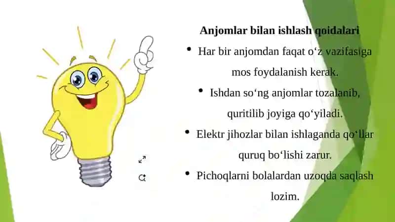 Oshxona Anjomlari Bilan Ishlash va Texnika Xavfsizligi Qoidalari 4