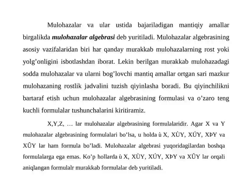 Bul funksiyalari. Bul ayniyatlari 4