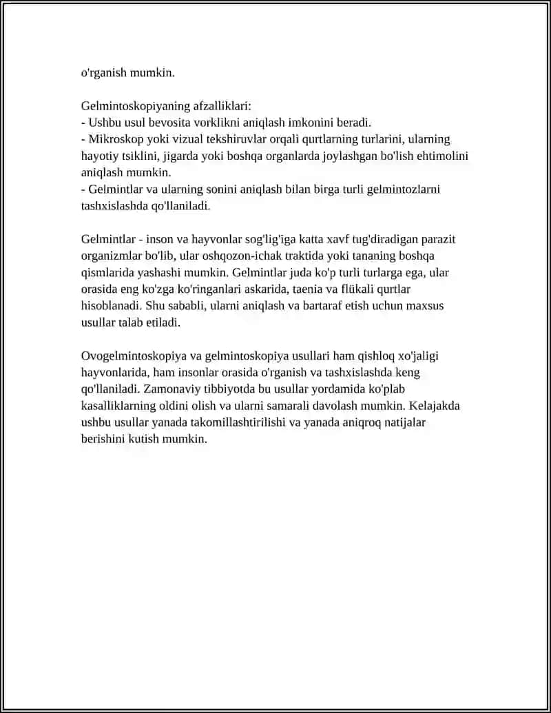 OVOGELMINTOSKOPIYA VA GELMINTOSKOPIYA 4