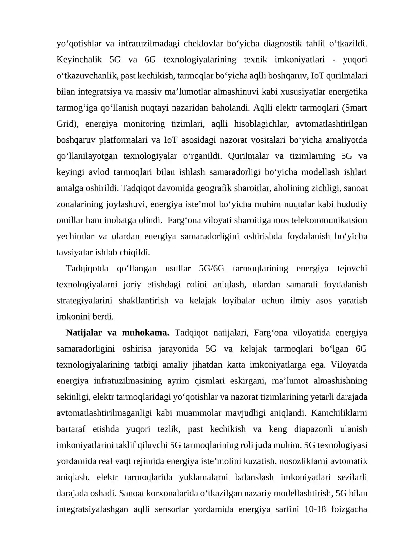 5G VA 6G TEXNOLOGIYALARINING  VILOYATLARDA ENERGIYA SAMARADORLIGINI OSHIRISHDAGI ROLI VA DOLZARB MUAMMOLARI 4