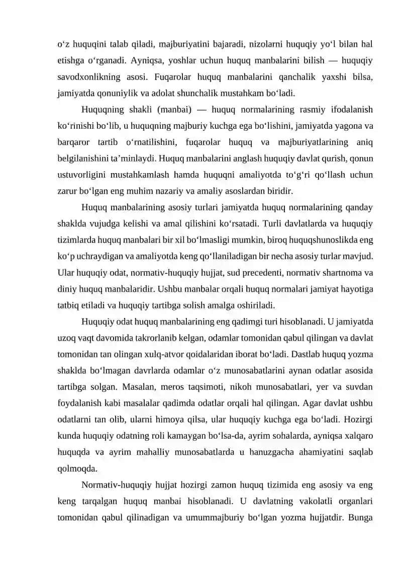 Huquqning shakli (manbai) 4