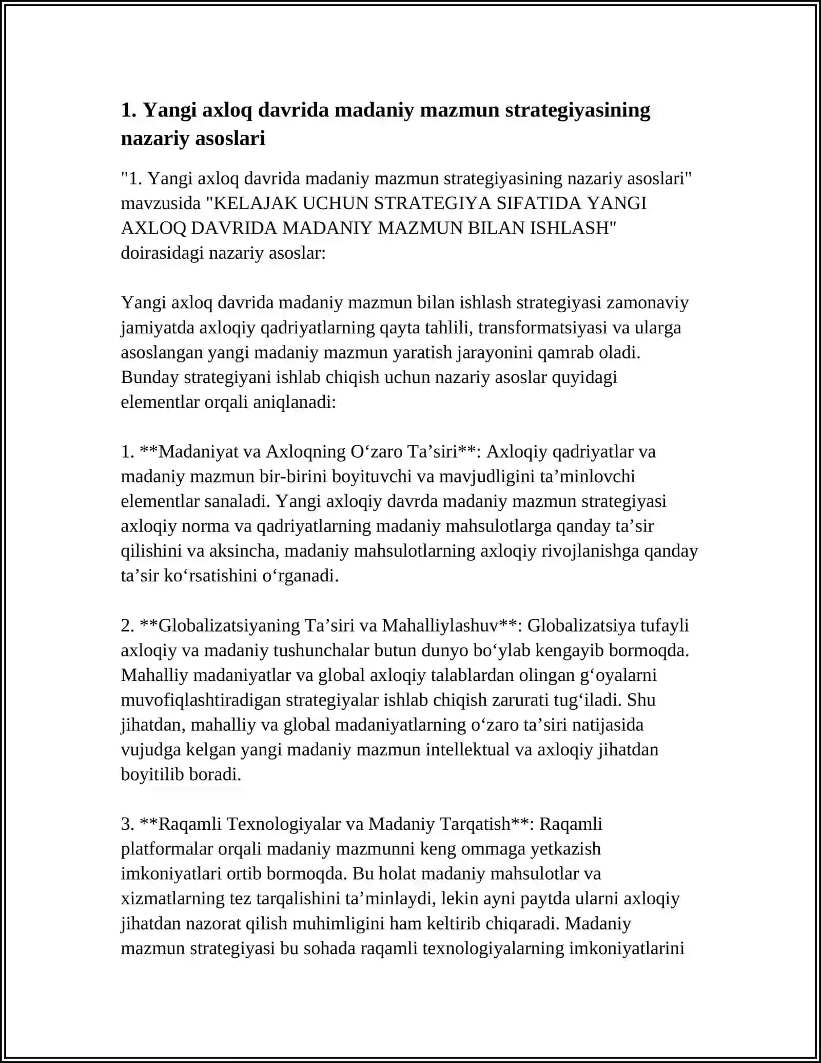 YANGI AXLOQ DAVRIDA MADANIY MAZMUN BILAN ISHLASH 4