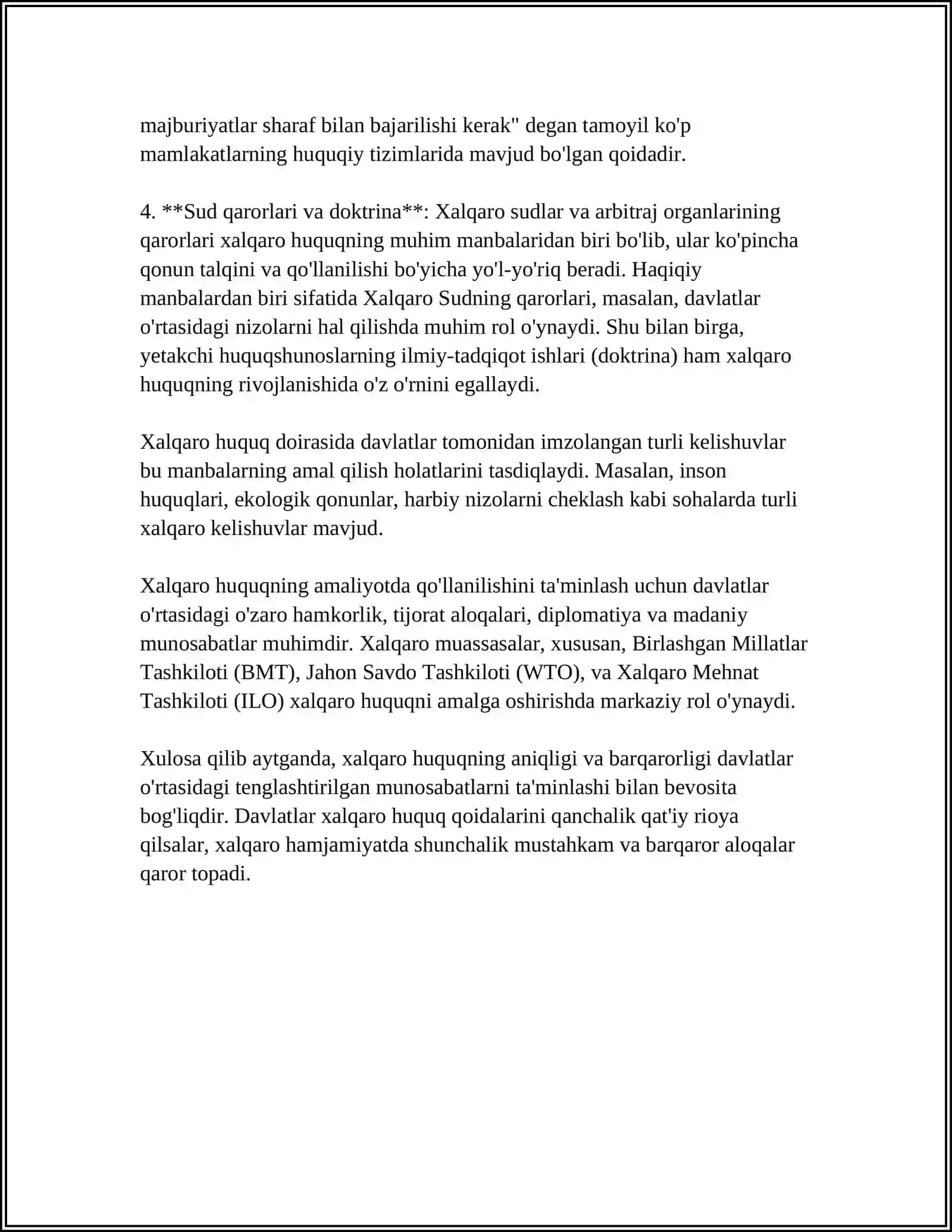 XALQARO BIRLIKLAR SISTEMASI 4
