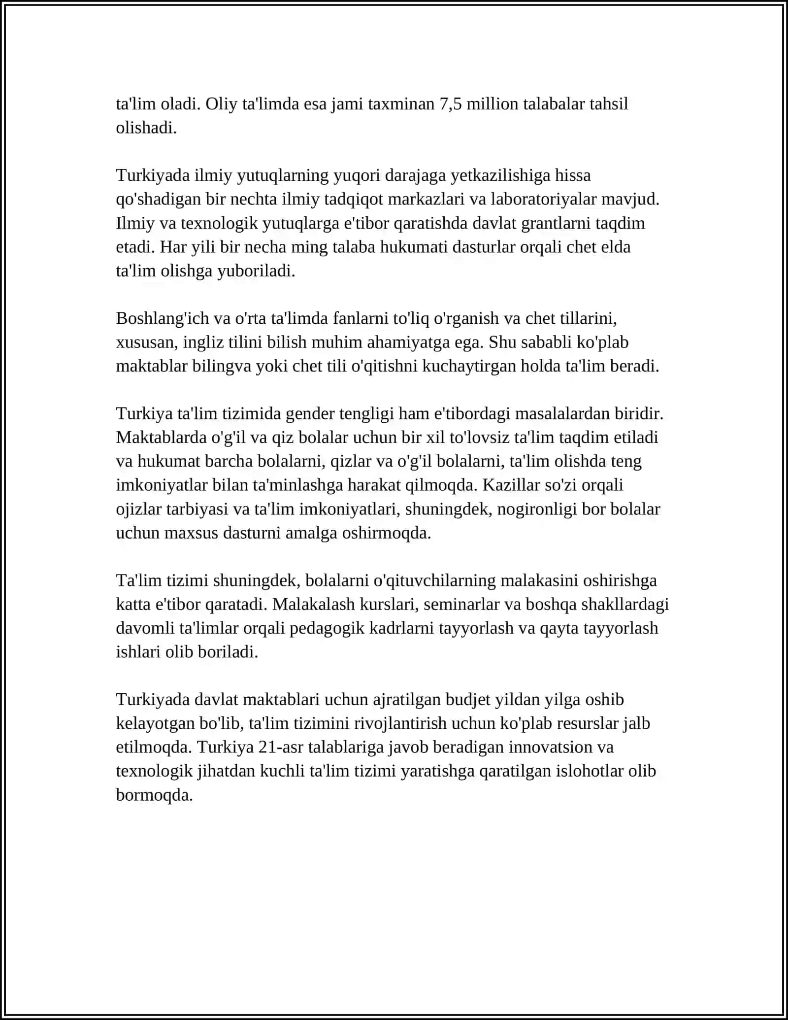 TURKIYA DAVLAT TALIM TIZIMI 4