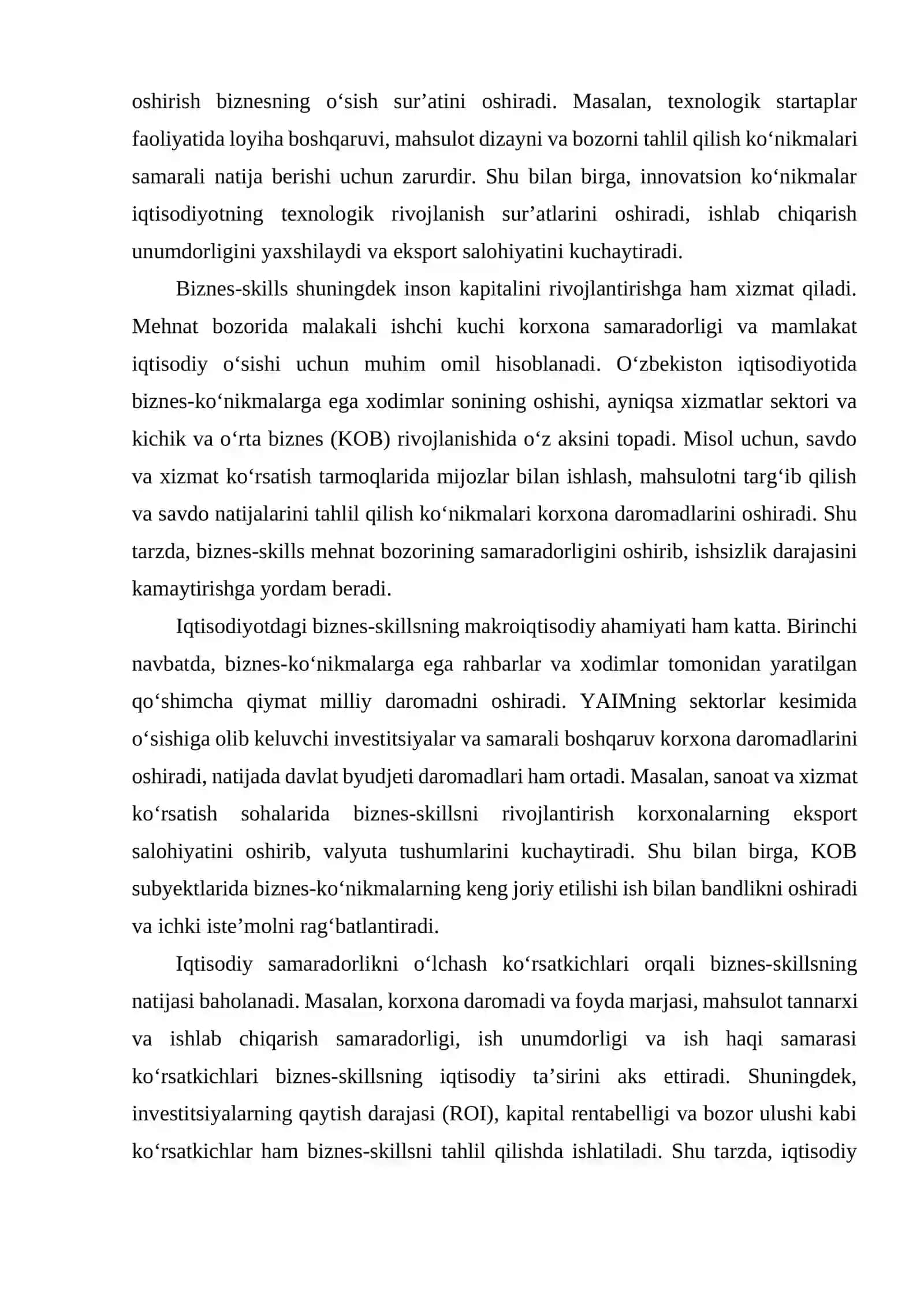 O‘zbekiston iqtisodiyotida biznes skillarining xususiyatlari 4
