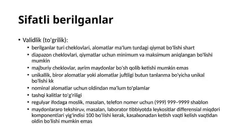 Berilganlarga dastlabki ishlov berish texnologiyalari 4