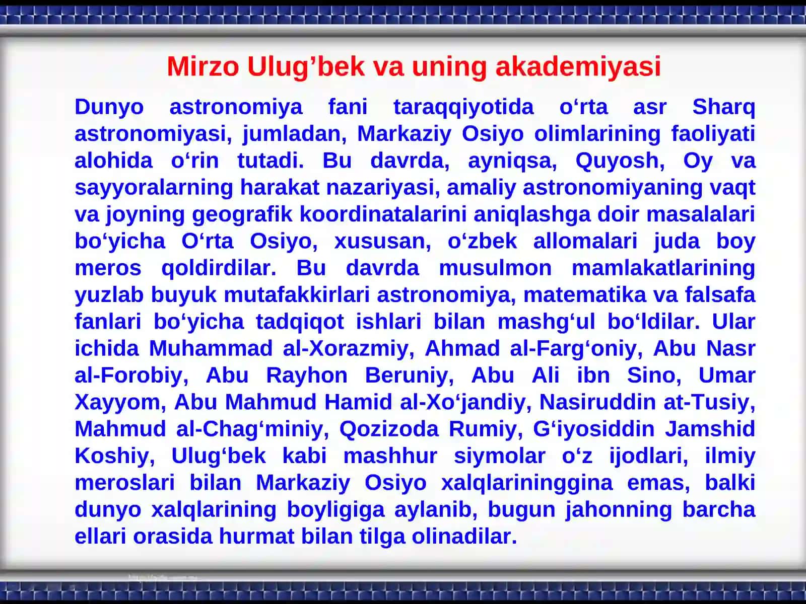 Mirzo Ulug’bek 4