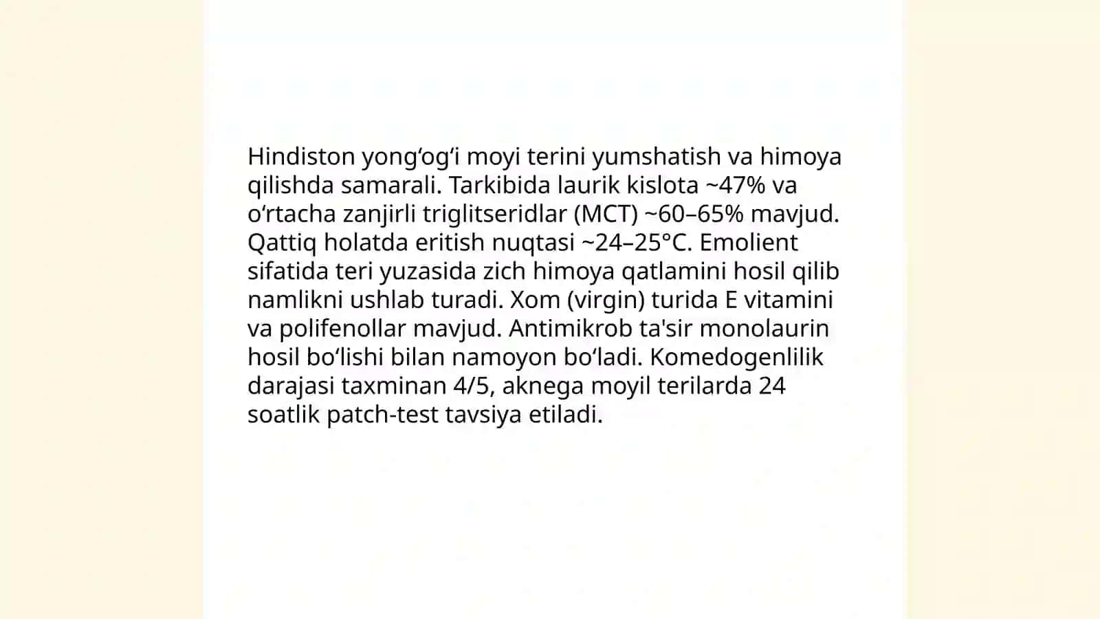 Zaytun moyi va terini nemlantirish 4