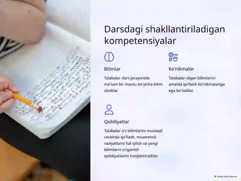 Darsning tarkibiy qismlari va metodikasi 4