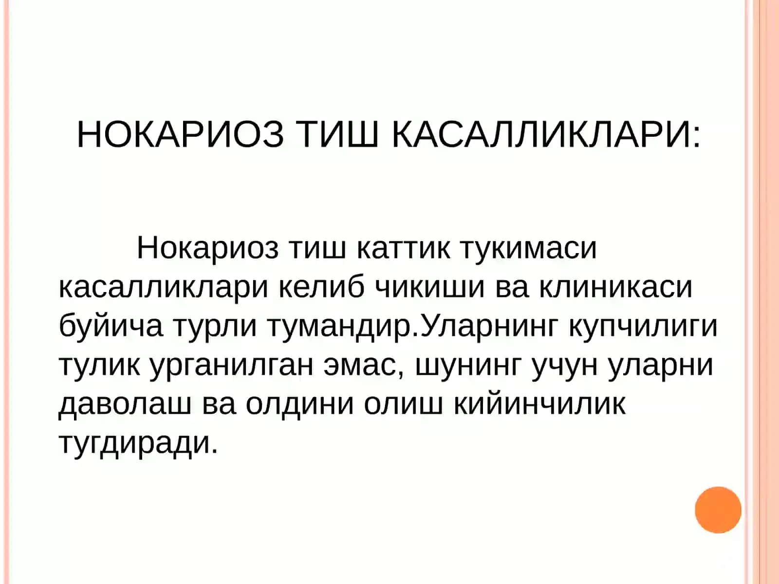 НОКАРИОЗ ТИШ КАСАЛЛИКЛАРИ 4