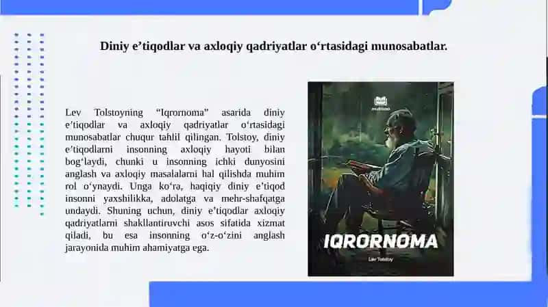 Lev Tolstoyning “Iqrornoma” asaridagi diniy e’tiqodlar 4