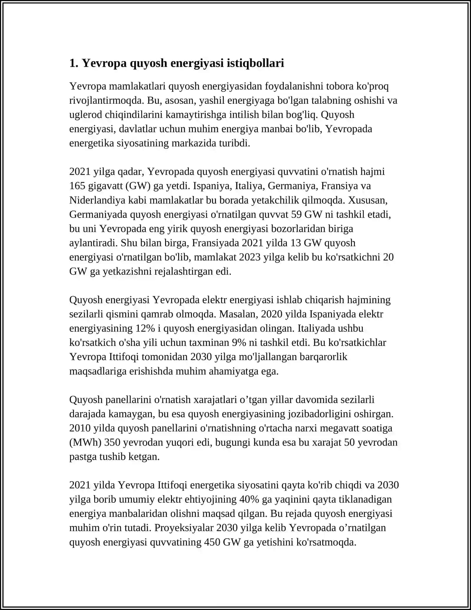 YEVROPA QUYOSHINING SUNISHI 4
