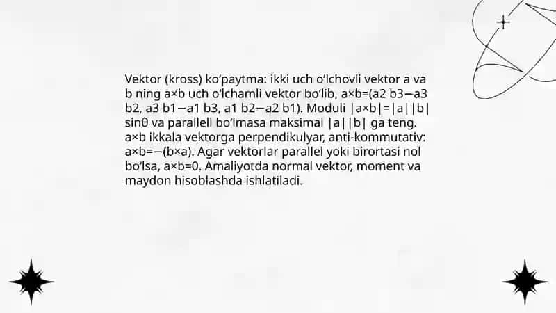 Vektorlar koʻpaytmasi 4