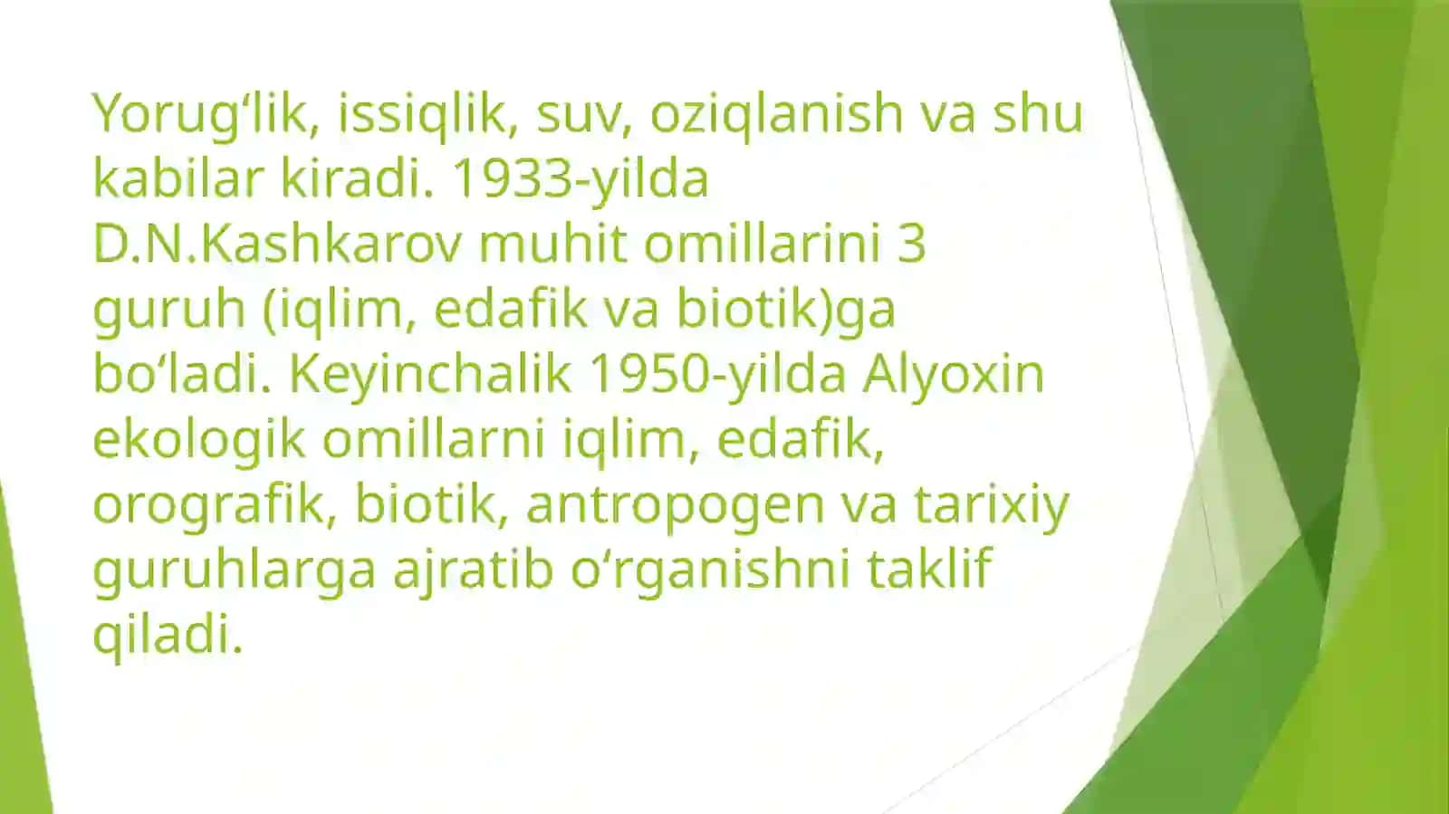 Muhit va ekologik omillar.Muhitga organizmlarning moslashishi 4