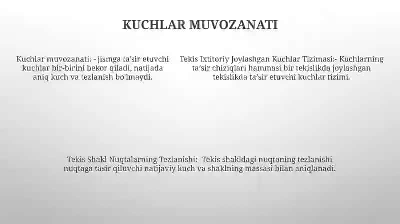 Tekis Ixtitoriy Joylashgan Kuchlar Sistemasi 4