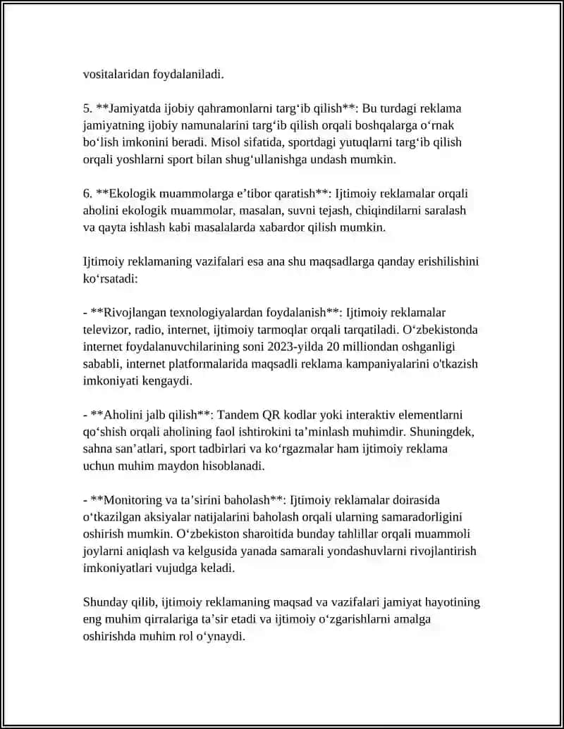 REKLAMANING IJTIMOIY MAZMUN-MOHIYATI 4