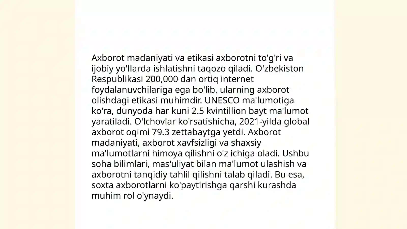 Mediasavodxonlik va axborot madaniyati 4