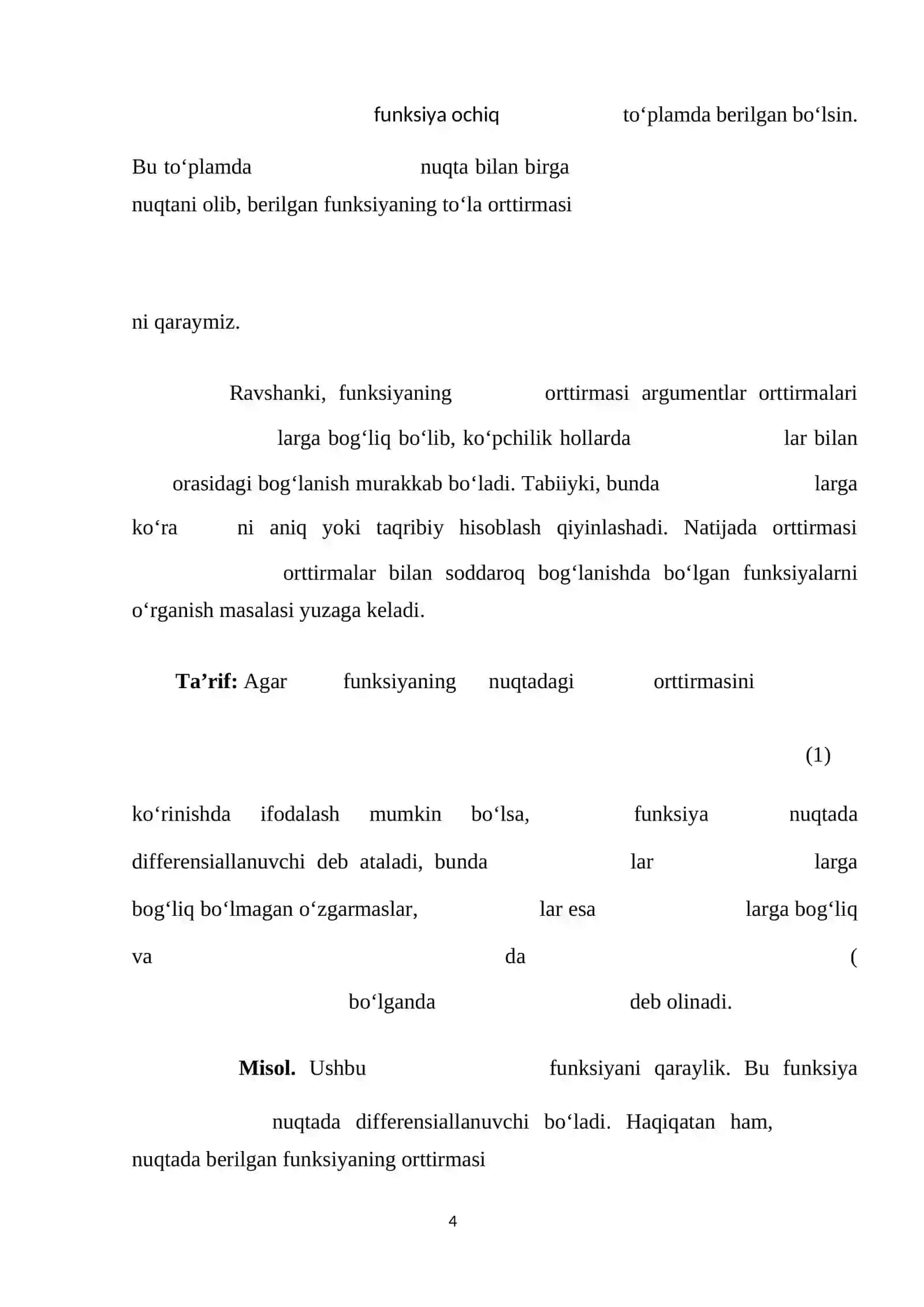 Ko‘p o‘zgaruvchili funksiyaning differensiali 4