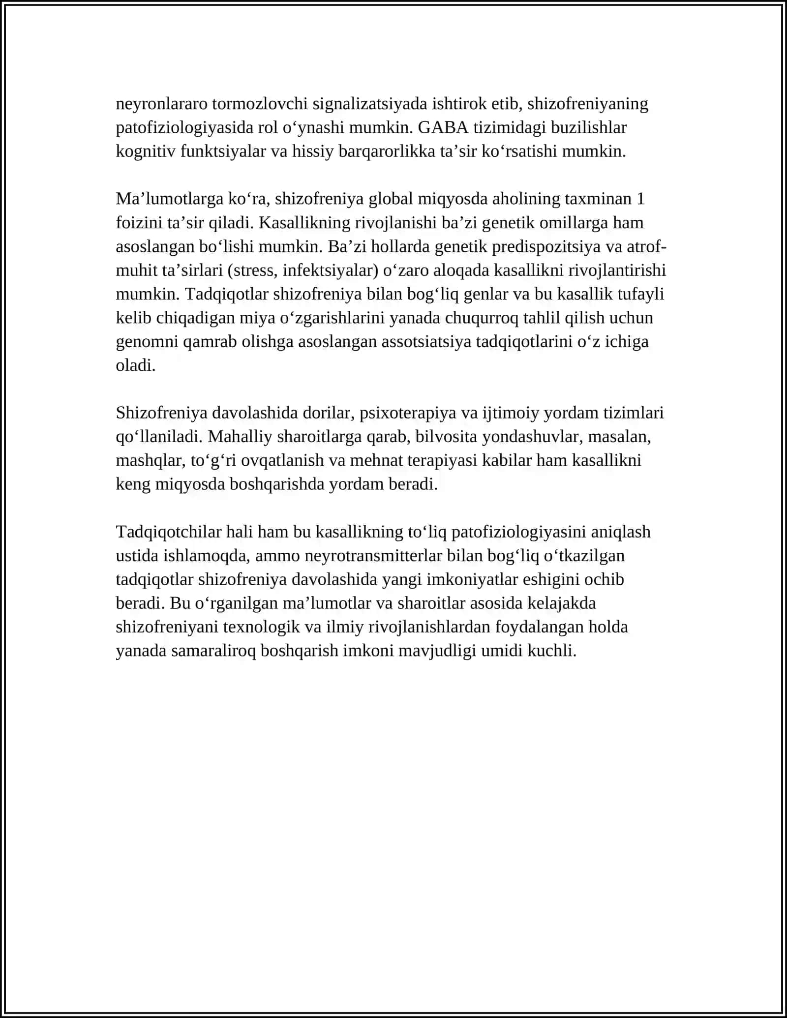 SHIZOFRENIYA-BIOXIMIK VA GENETIK OMILLAR 4
