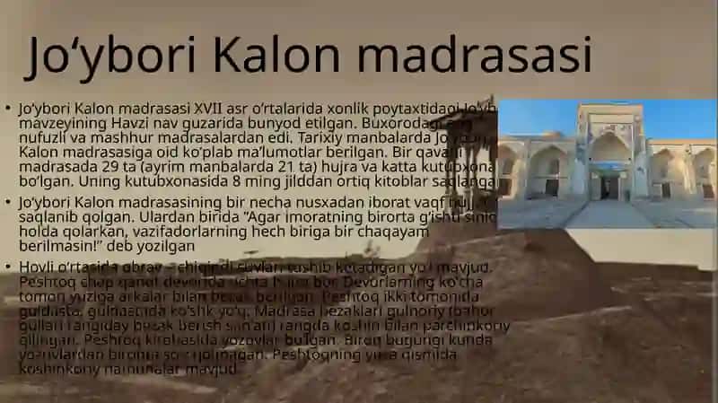 Ashtarxoniylar davrida me’morchilik va ta’lim 4