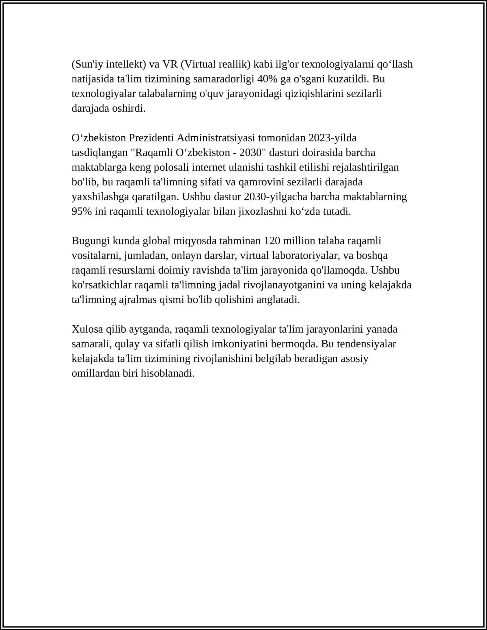PEDAGOGIK TEXNALOGIYA 4