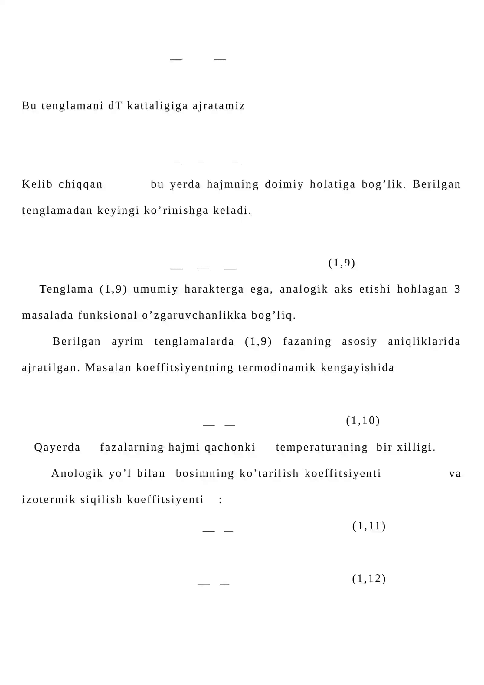 Tenglamalarning tuzilishi. Temperature koeffitsiyenti 4