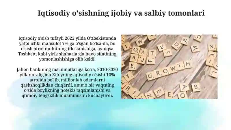Iqtisodiy O'sishning Ta'siri va Kelajagi 4