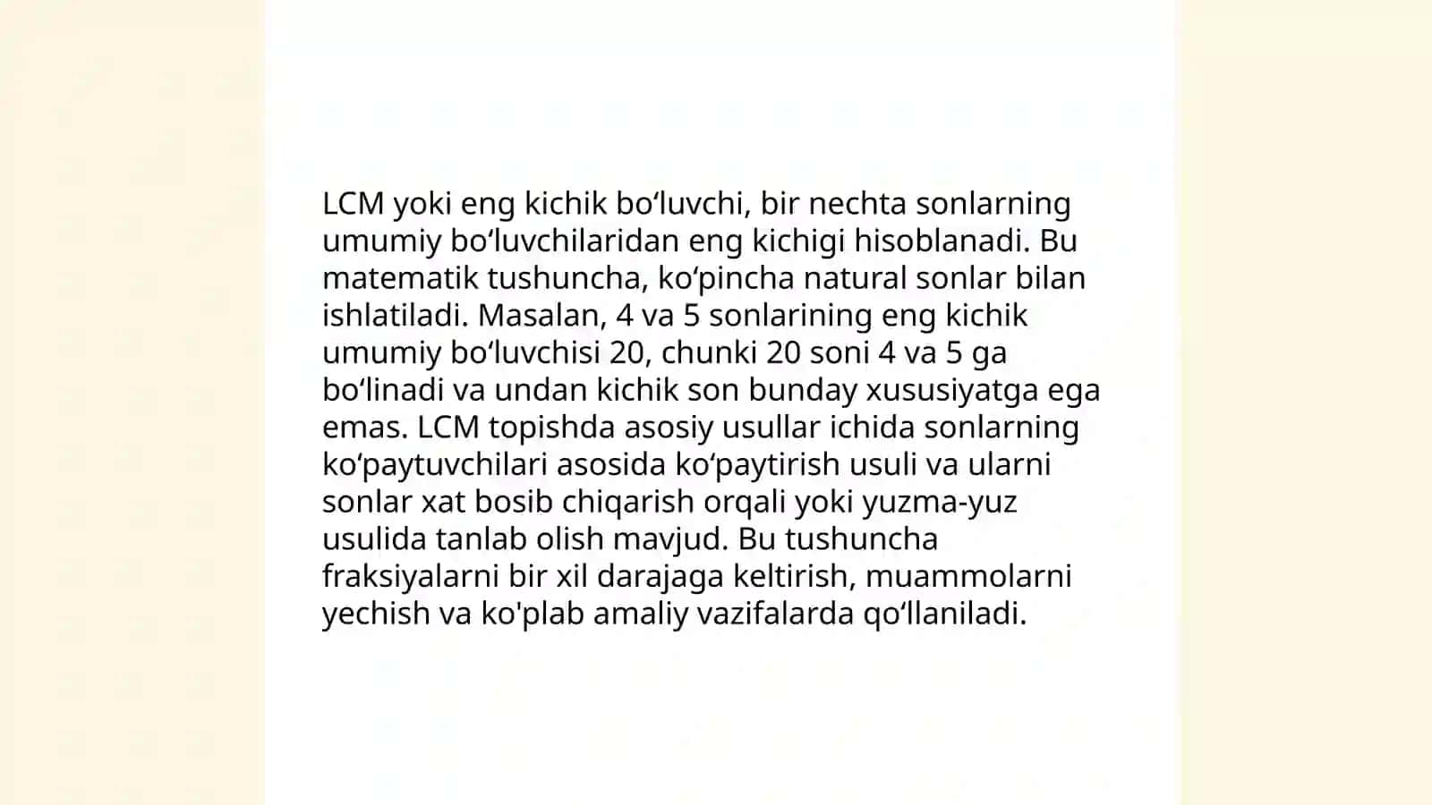 Sonning eng katta va eng kichik boʻluvchisi haqida tushuncha 4