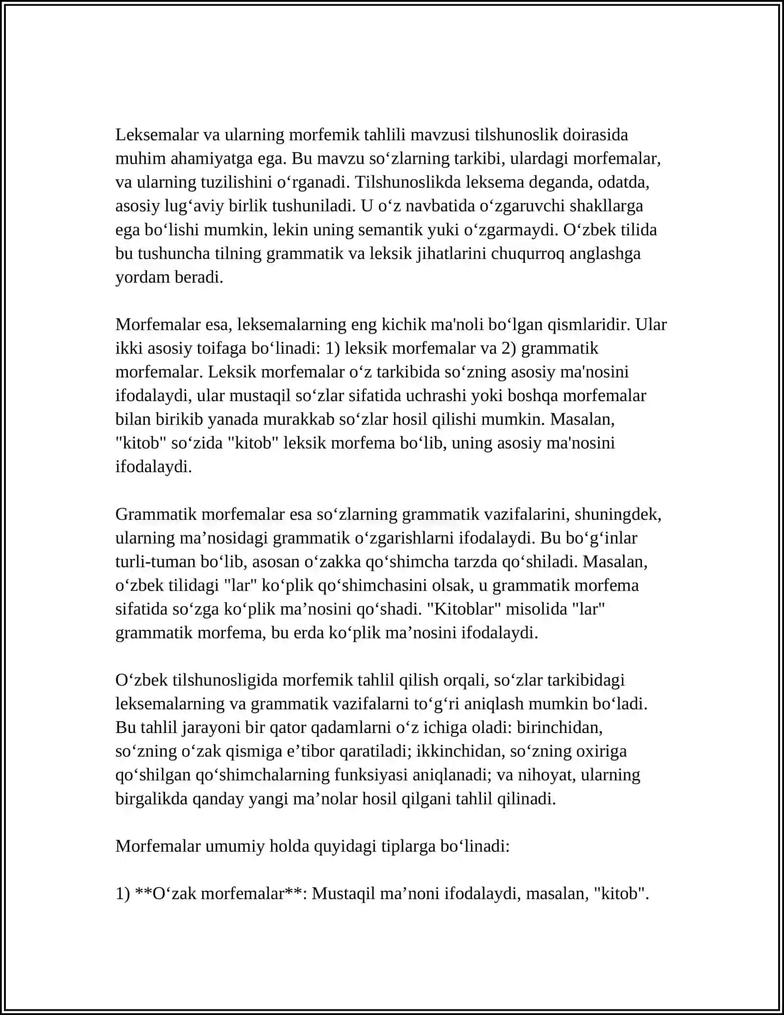 SOʻZNING MORFEMIK TAHLILI 4