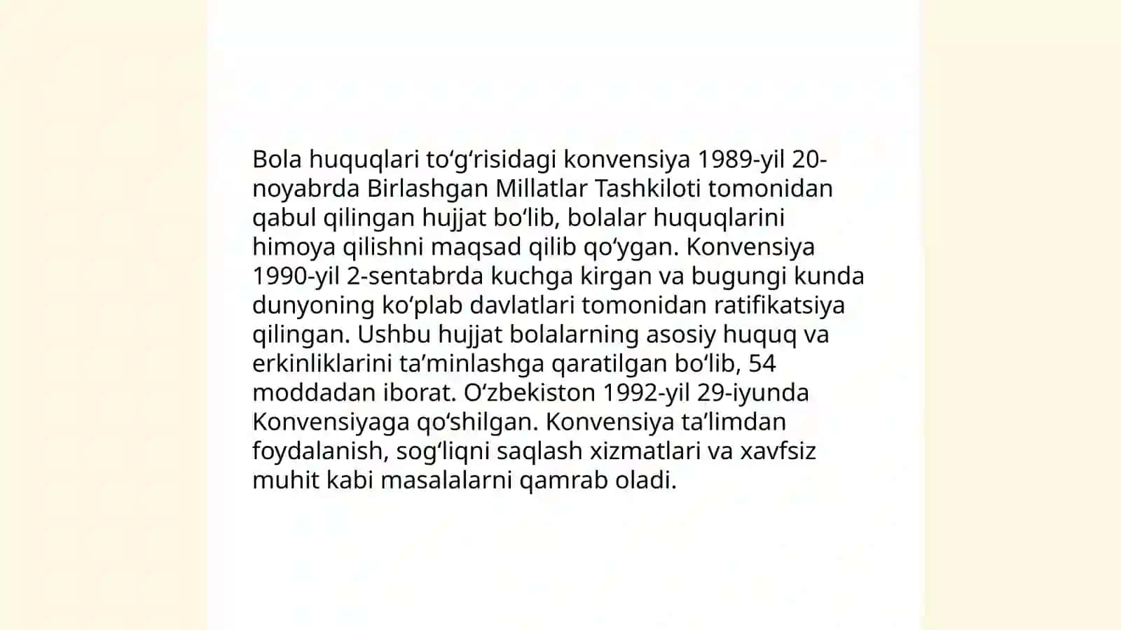 Bola huquqlari toʻgʻrisidagi konvensiyasi 4