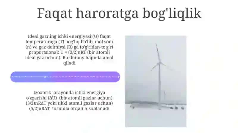 Ideal gazning ichki energiyasi 4