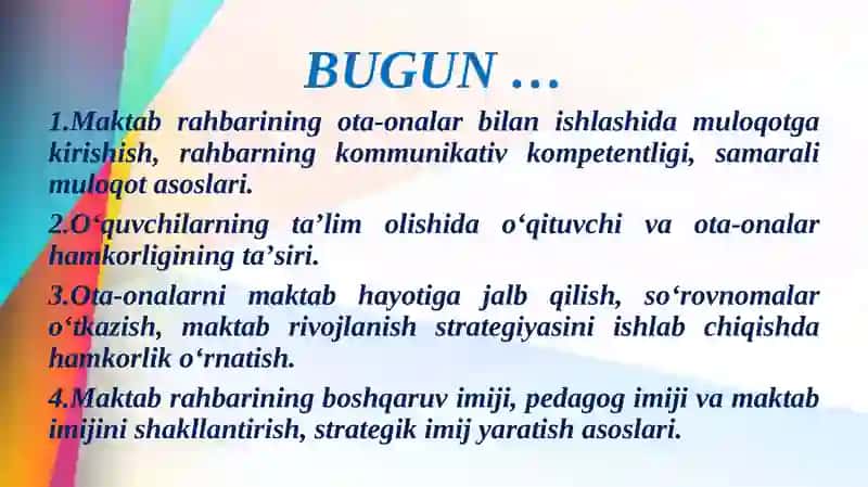 Ta’lim muassasasida ota-onalar va jamoatchilik bilan ishlash 4