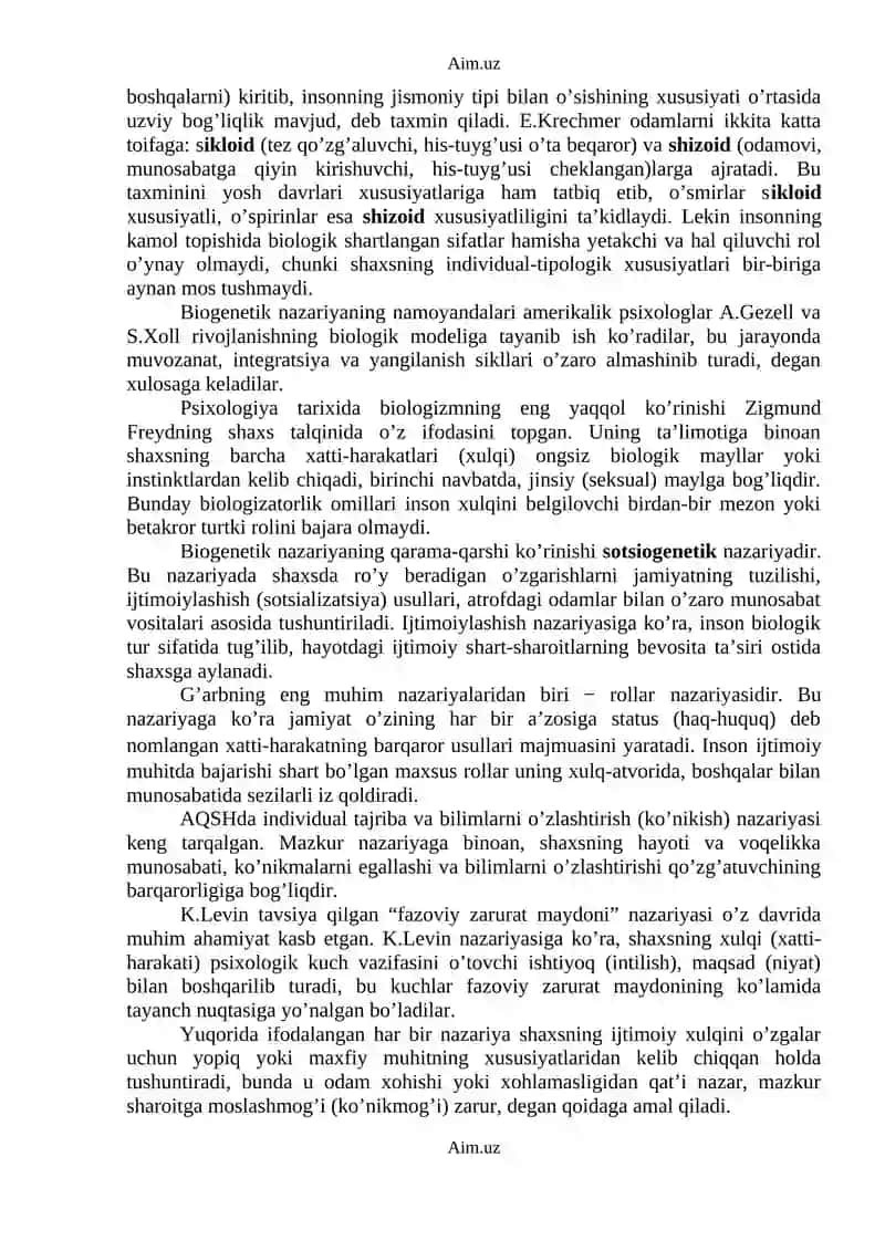 Psixik rivojlanish va uni davrlashtirish muammosi 4