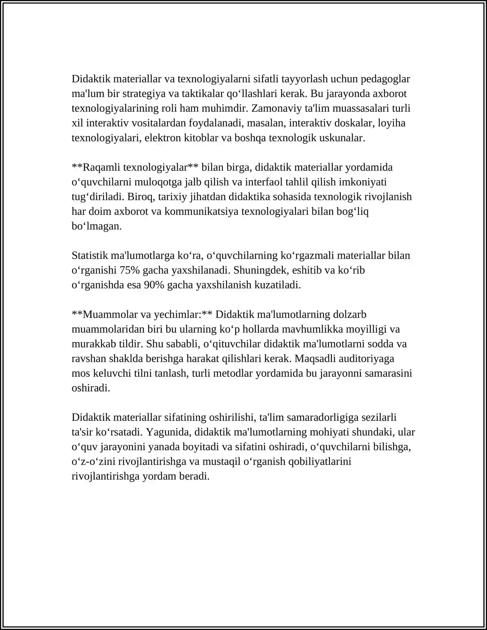 HUSNIXAT DARSLARIDA DIDAKTIK MA'LUMOTLARDAN FOYDALANISH 4