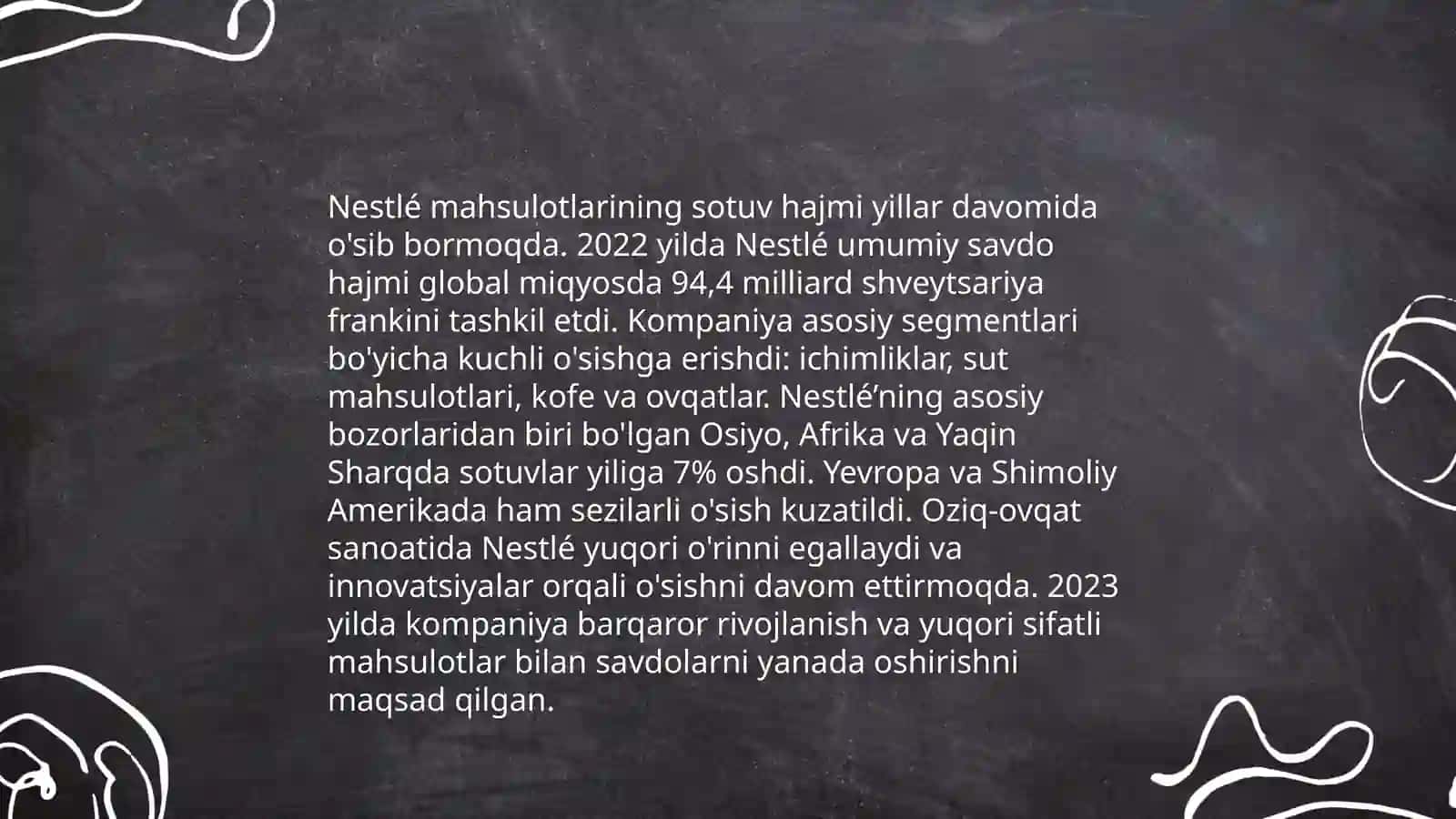 Nestle kompaniyasining moliyaviy natijalari 4
