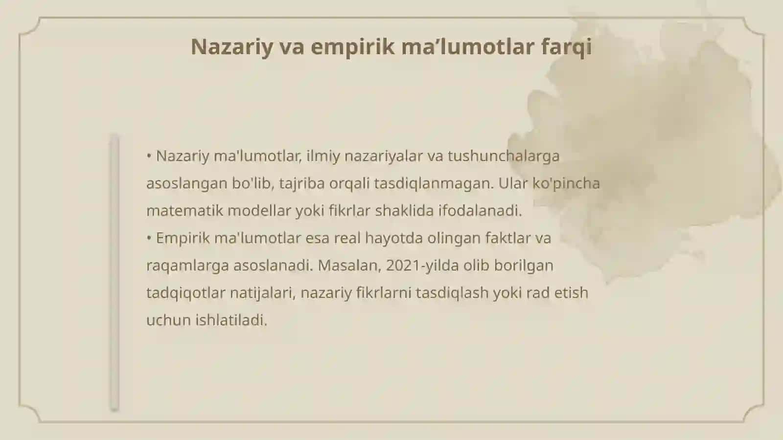 Empirik maʼlumotlar turlari 4
