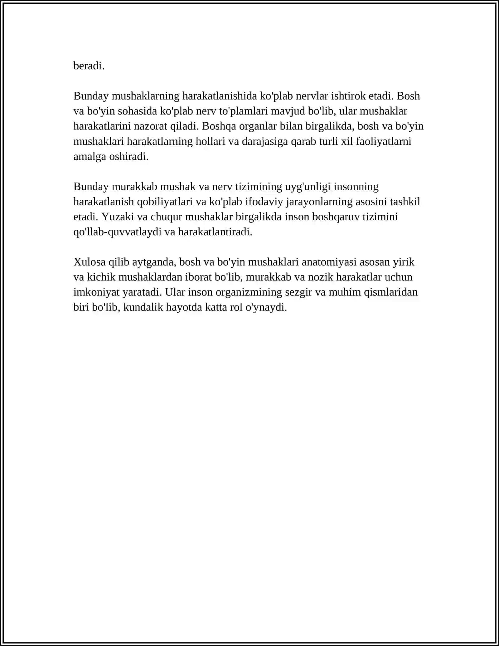 BOSH MUSKULLARI BOYIN MUSKULI 4