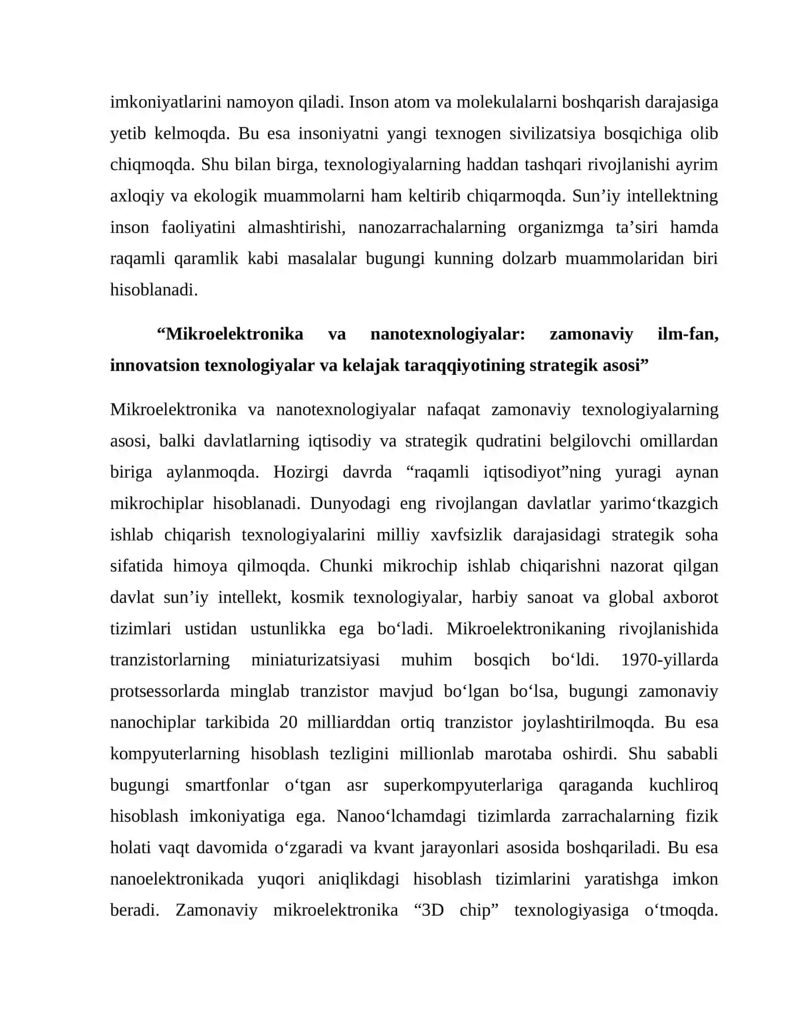 MIKROELEKTRONIKA VA NANOTEXNOLOGIYALAR 4