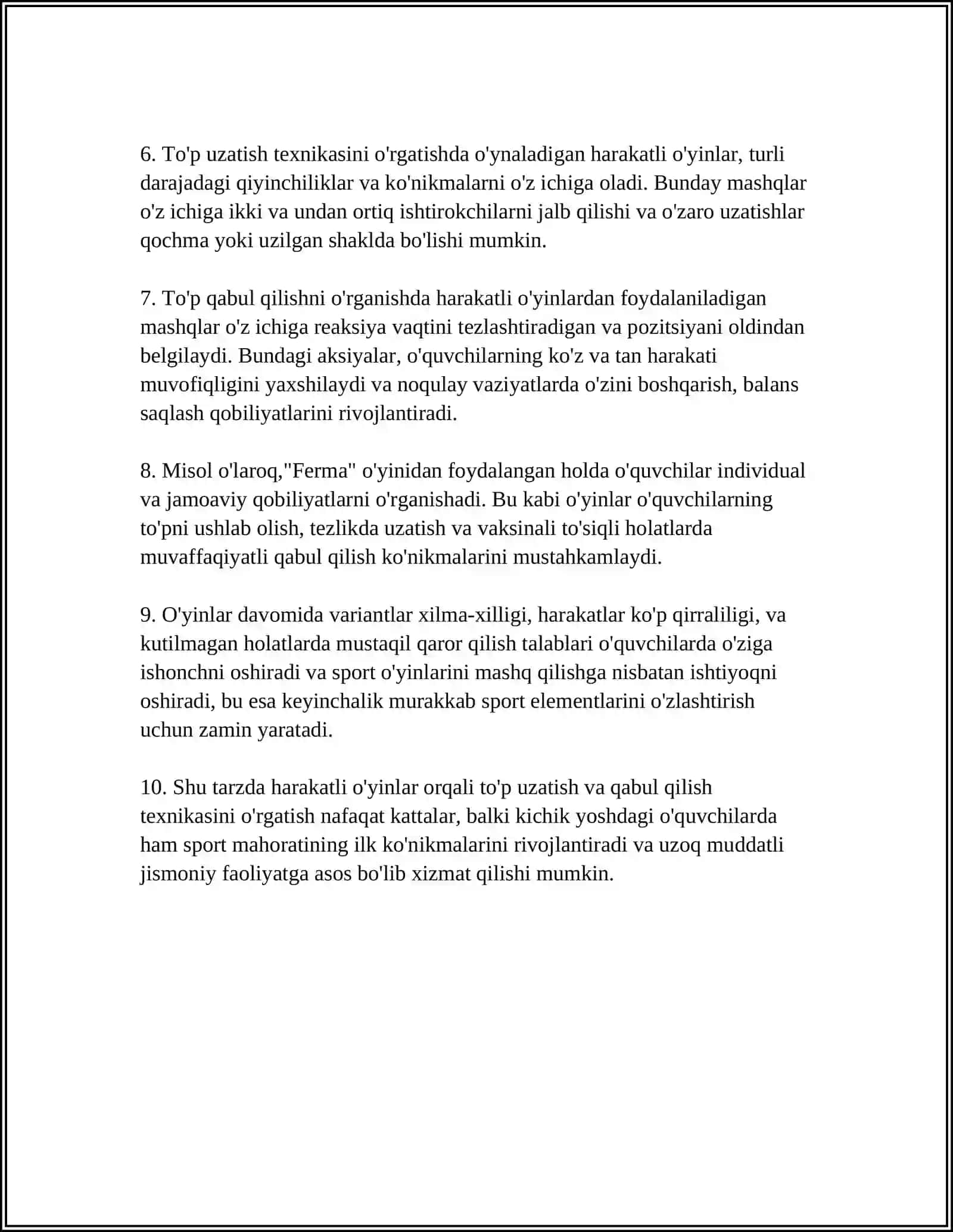 HARAKATLI O'YINLAR ORQALI SPORT O'YINLARI ELEMENTLARINI O'RGATISH 4