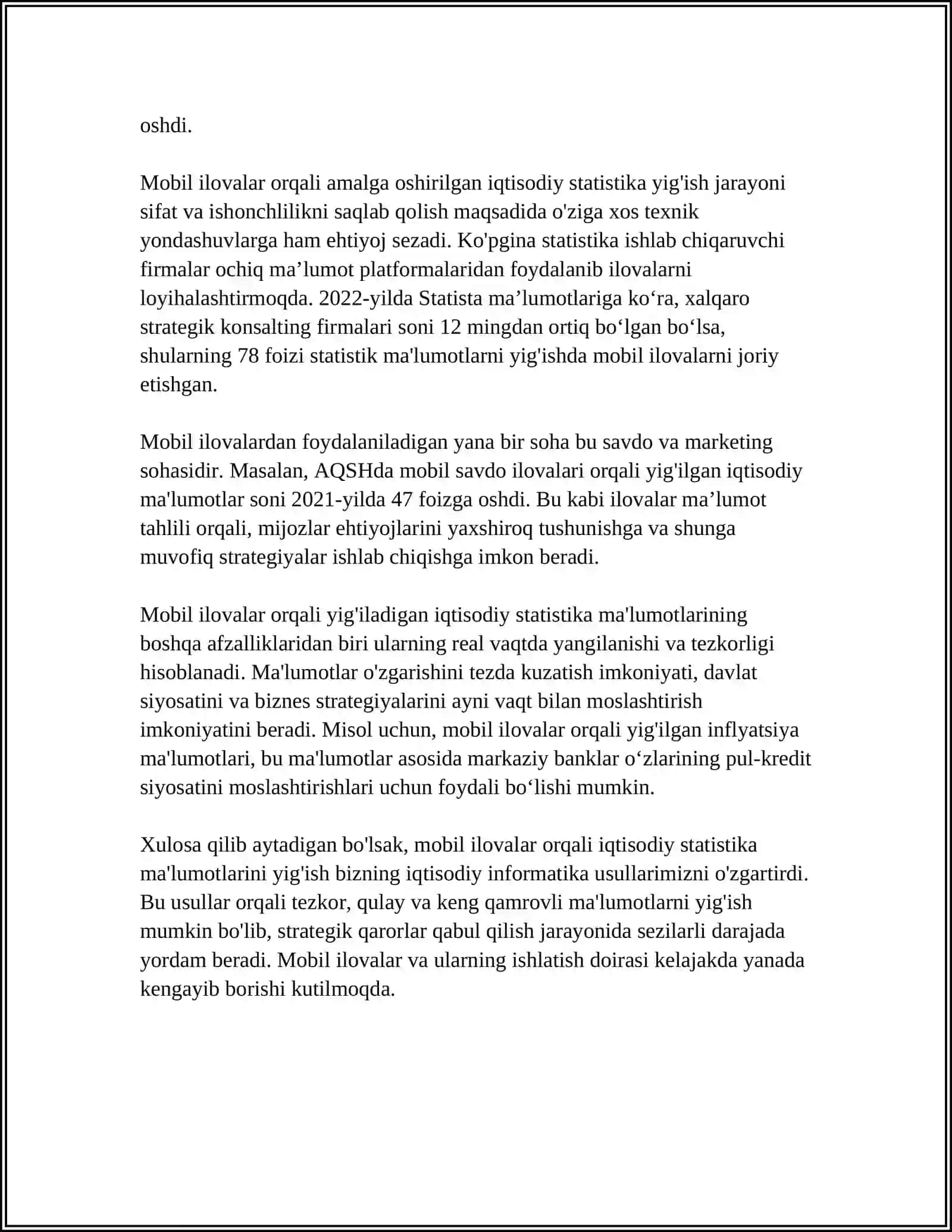 IQTISODIY AXBOROTNI QAYTA ISHLASH UCHUN MOBIL ILOVALARDAN FOYDALANISH 4